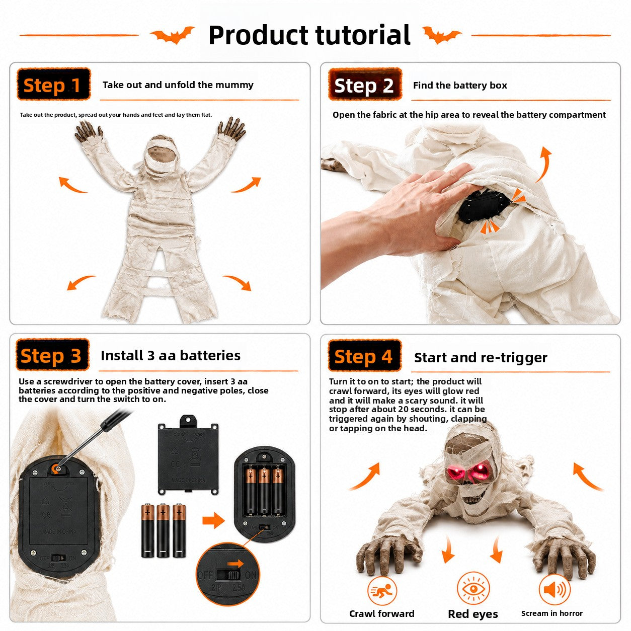 Crawling Ghost Animatronic | Motion Halloween Prop