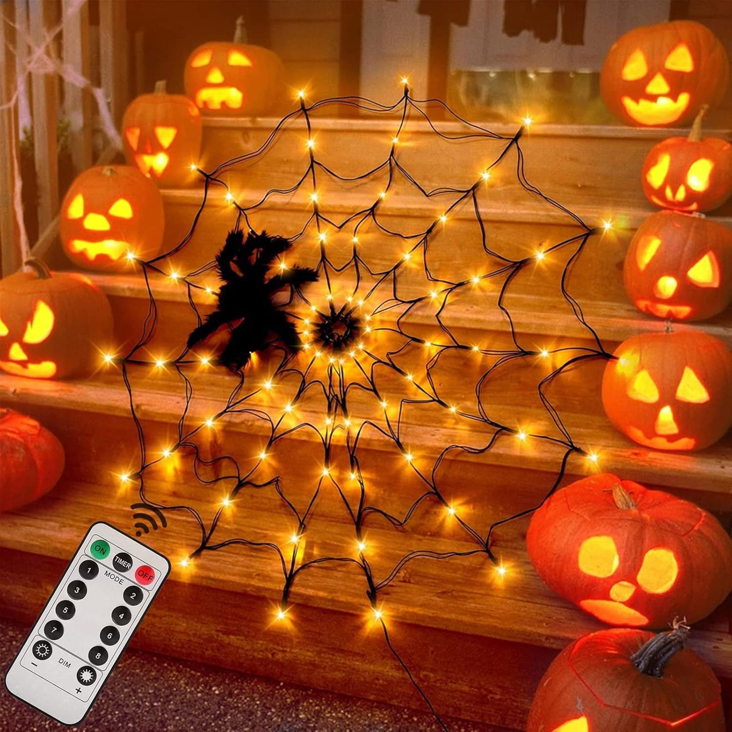 Spider Web LED Lights | Outdoor Halloween Decor