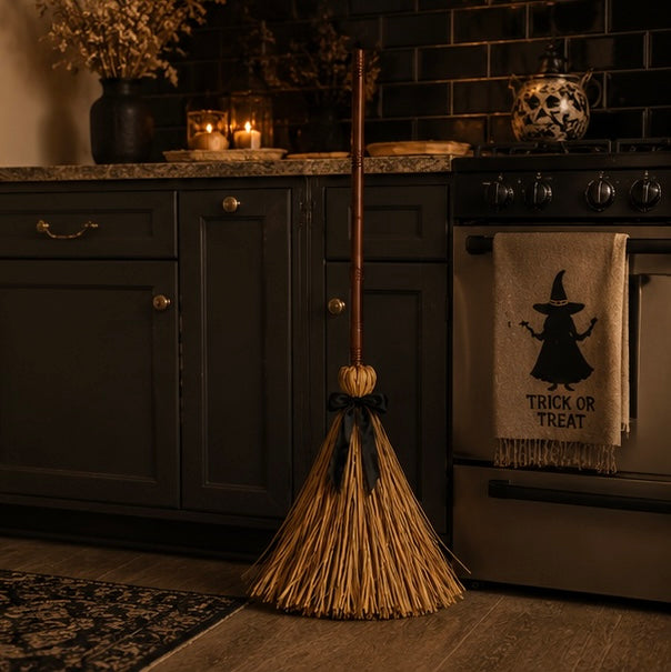 Floating Witch Broom Halloween Decoration